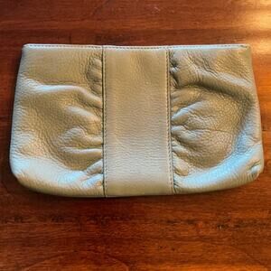 Vintage Italian Leather Small Turqouise Leather Furla Gold Hardware Clutch